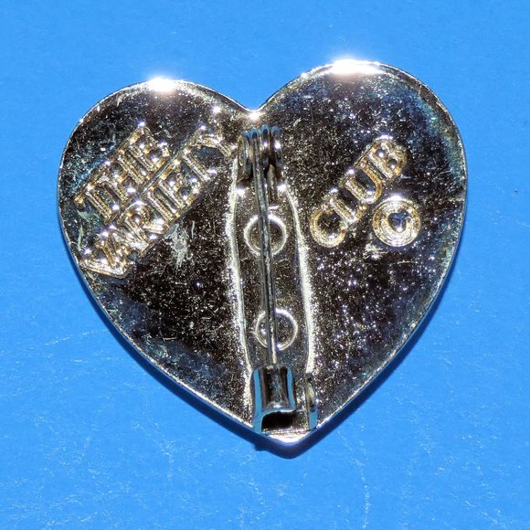 Vintage The Variety Club Tree of Life Brooch Pin Heart Shape Love Signed - Picture 5 of 6